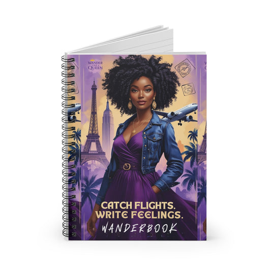 Travel-Inspired Spiral Notebook - Catch Flights, Write Feelings, Inspirational Journal, Gift for Travelers, Wanderlust Notepad