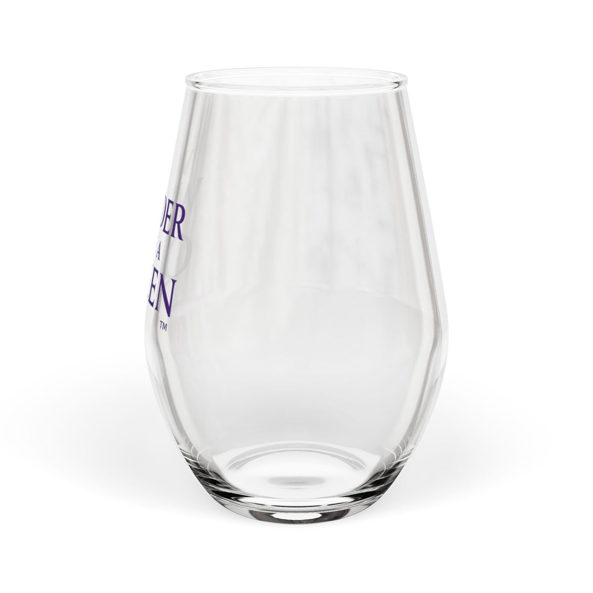 Stemless Wine Glass - "Wander Like a Queen" Travel-Inspired Glass (11.75 oz)