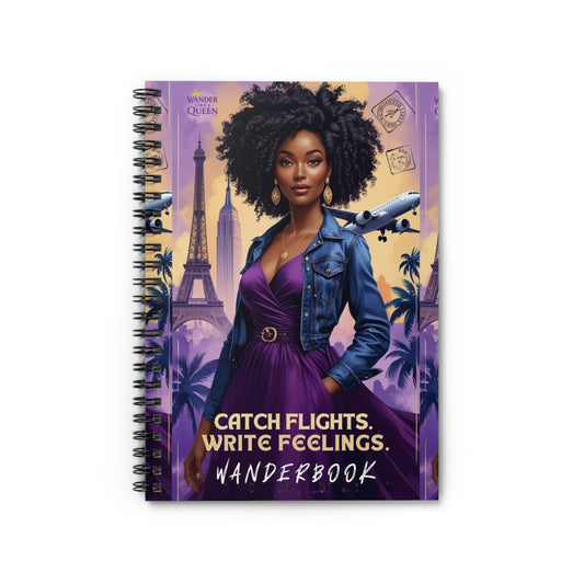 Travel-Inspired Spiral Notebook - Catch Flights, Write Feelings, Inspirational Journal, Gift for Travelers, Wanderlust Notepad