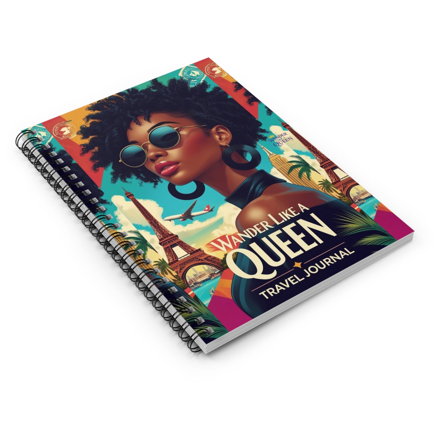 Wander Like a Queen Spiral Notebook | Travel Journal, Inspirational Writing, Gift for Her, Notebook for Adventures, Travel Lover's Diary