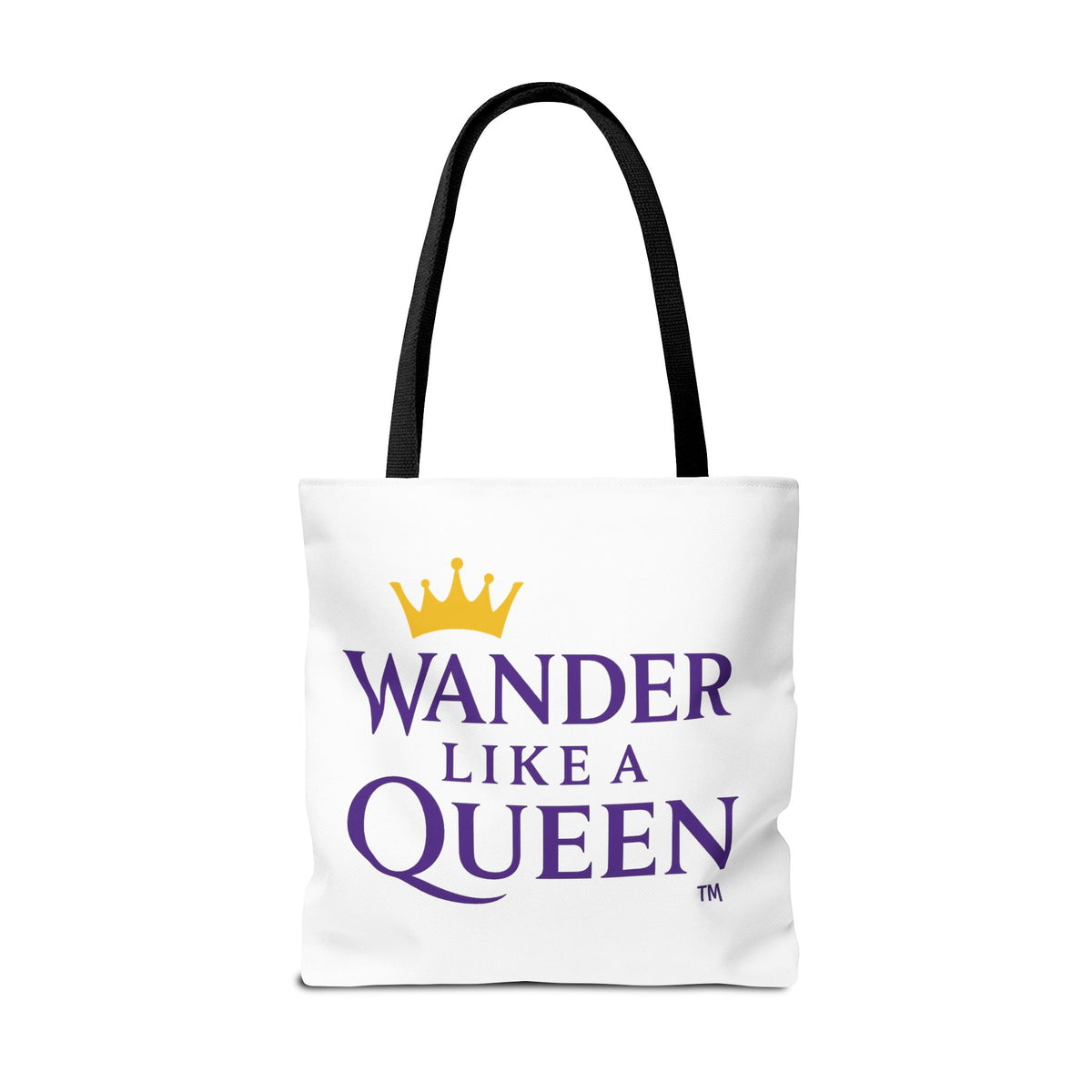 Wander Like a Queen Tote Bag, Motivational Shoulder Bag, Eco-Friendly Carryall, Gift for Travelers, Stylish Shopping Tote