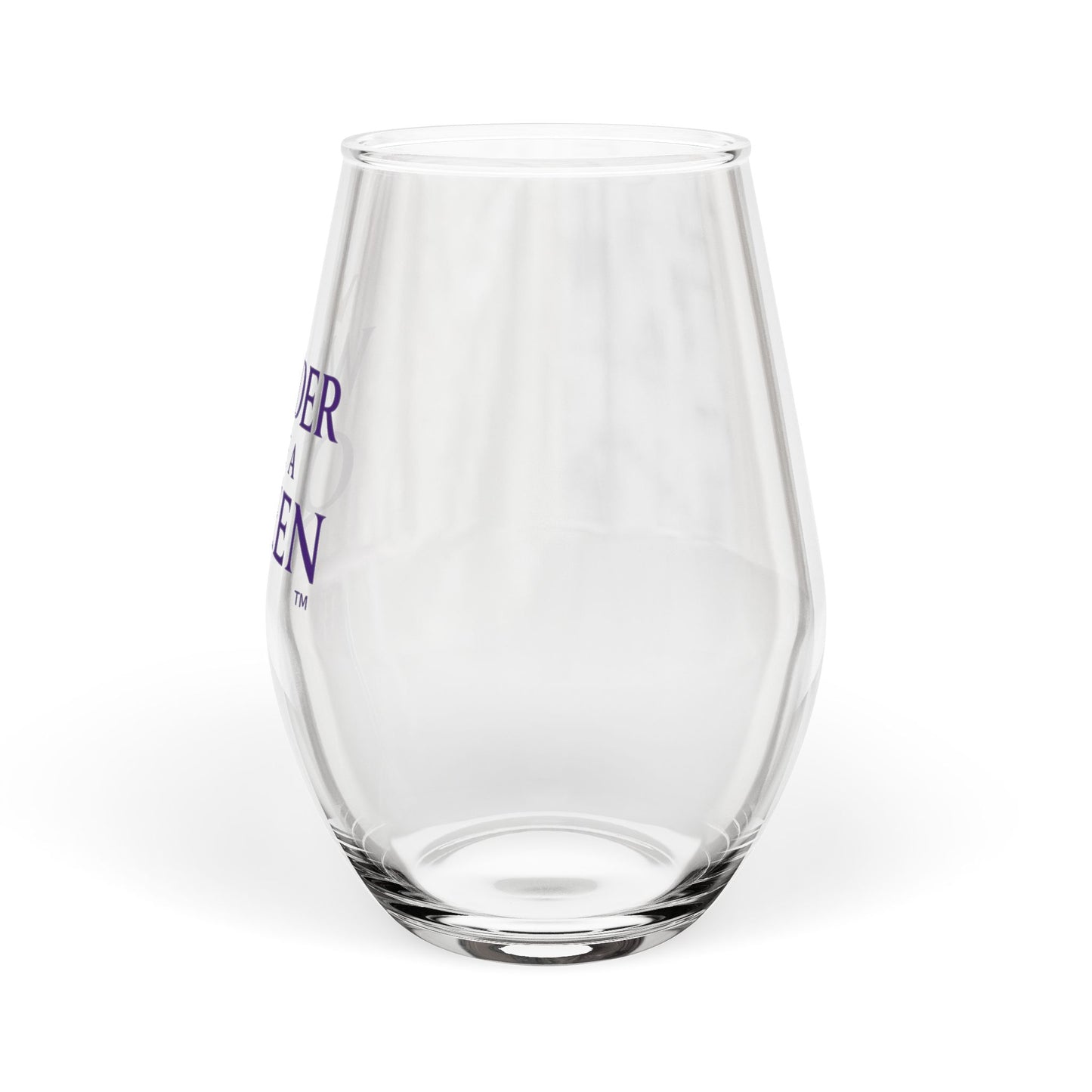 Stemless Wine Glass - "Wander Like a Queen" Travel-Inspired Glass (11.75 oz)